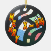 Merry Xmas Muster Circle Ornament (Vorne)