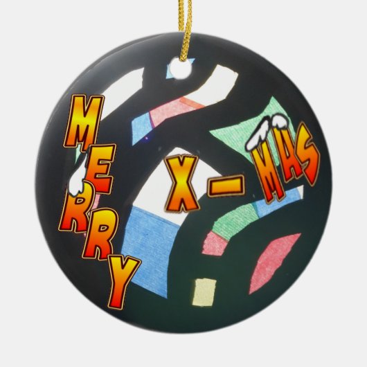Merry Xmas Muster Circle Ornament (Vorne)