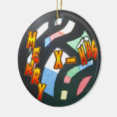 Merry Xmas Muster Circle Ornament (Links)
