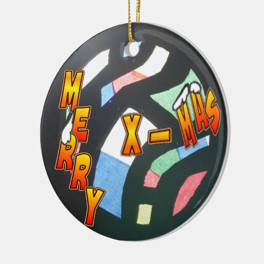 Merry Xmas Muster Circle Ornament (Links)