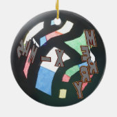 Merry Xmas Muster Circle Ornament (Hinten)