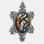 Merry Xmas Muster Pewter Snowflake Ornament (Links)