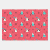 Merry Xmas Niedlich Happy Pinguin in Red Winter Ha Geschenkpapier Set (Vorderseite)