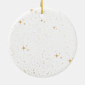 Merry Xmas Niedlich Red Blue Gold Keramik Ornament (Hinten)