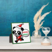 "MERRY XMAS" PANDA BEAR SANTA FOTOPLATTE (InSitu)