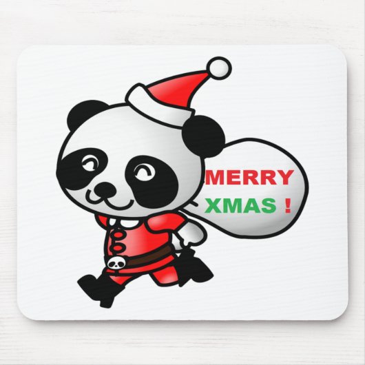 "MERRY XMAS" PANDA BEAR SANTA MOUSEPAD (Vorne)