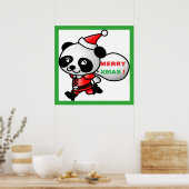 "MERRY XMAS" PANDA BEAR SANTA POSTER (Küche)