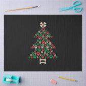 Merry Xmas Paw Prints Dog Christmas Tree Seidenpapier (Basteln)