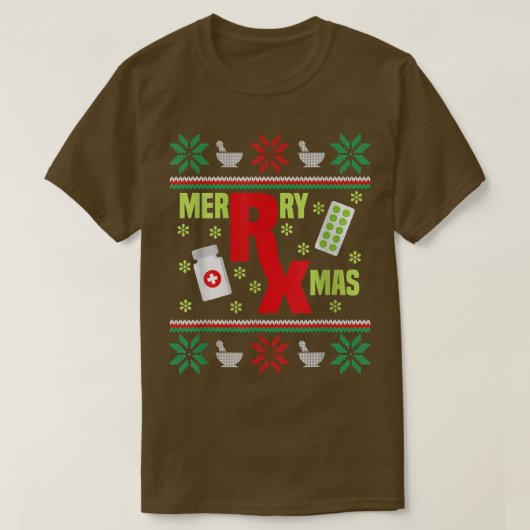 Merry Xmas Pharmacy Tech Apotheker Ugge Weihnachte T-Shirt (Design vorne)