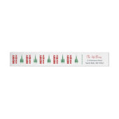 Merry Xmas | Pine Trees Rundum-Adressaufkleber (Person)