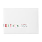 Merry Xmas | Pine Trees Rundum-Adressaufkleber (Vorderseite)