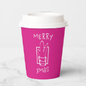 Merry Xmas Pink Pappbecher (Rückseite)
