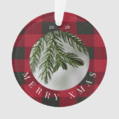 Merry Xmas Red Green Plaid Acrylic Ornament (Vorderseite)