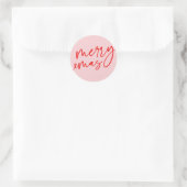 Merry Xmas Red und Pink Script Sticker (Tasche)