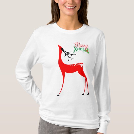 Merry Xmas Rentier Women's Tshirt (Vorderseite)