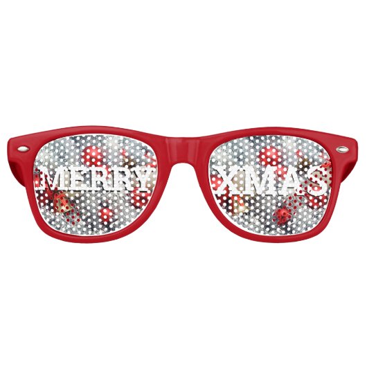 MERRY XMAS Retro Shades / Fun Party Sonnenbrille (Vorderseite)
