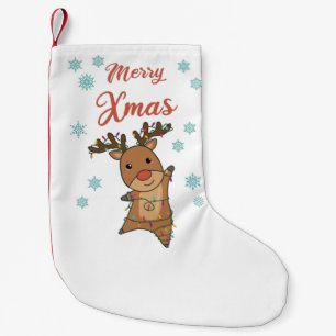 Merry Xmas Rudolph Red Nose Reindeer Niedlicher Ti Kleiner Weihnachtsstrumpf