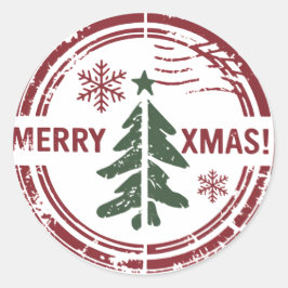 Merry xmas runder aufkleber