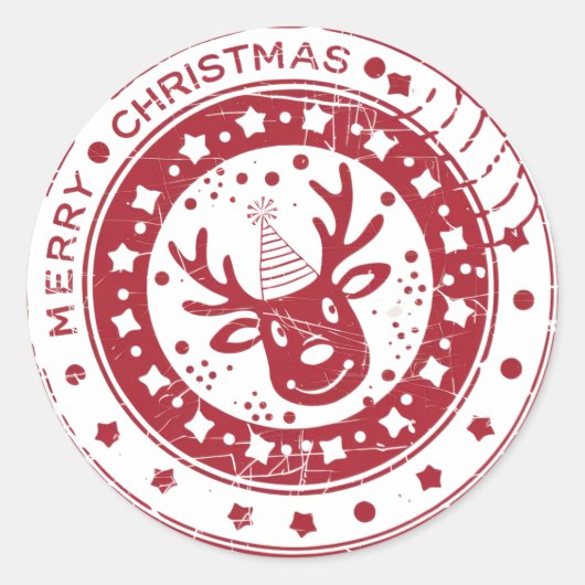Merry xmas runder aufkleber (Vorderseite)