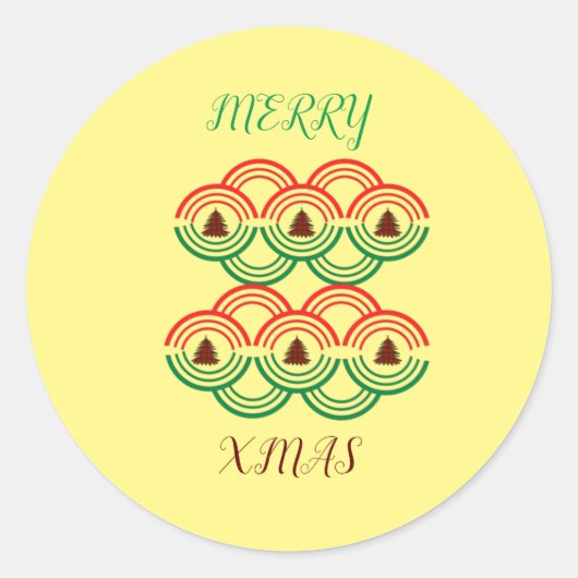 Merry Xmas Runder Aufkleber (Vorderseite)