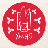 Merry Xmas Runder Pappuntersetzer (Vorderseite)