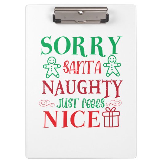 Merry Xmas Santa Fees Nice Klemmbrett (Vorderseite)