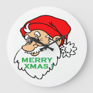 "MERRY XMAS" SANTA GROßE WANDUHR
