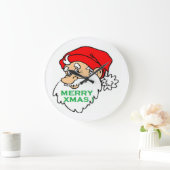 "MERRY XMAS" SANTA GROßE WANDUHR (Zuhause)