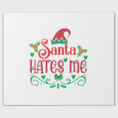 Merry Xmas Santa Hates Me Geschenkpapier (Flach)