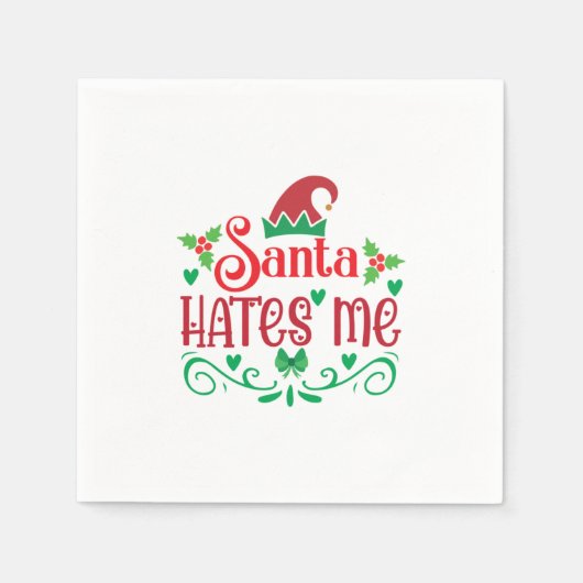 Merry Xmas Santa Hates Me Serviette (Vorderseite)