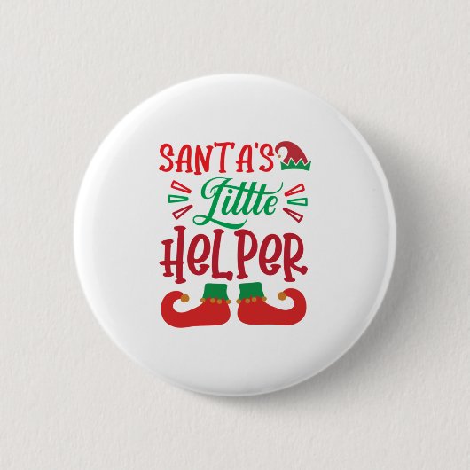 Merry Xmas Santa Little Helper Button (Vorderseite)