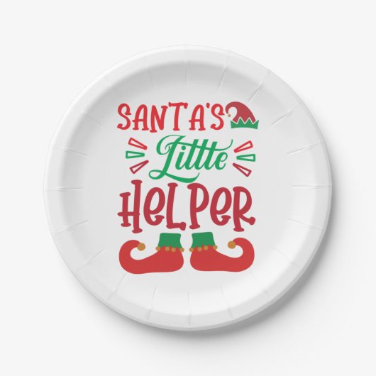Merry Xmas Santa Little Helper Pappteller (Vorderseite)