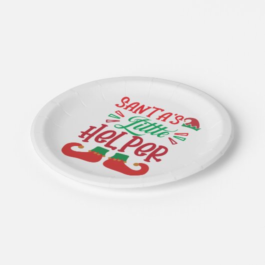 Merry Xmas Santa Little Helper Pappteller (Schrägansicht)