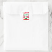 Merry Xmas Santa Little Helper Runder Aufkleber (Tasche)
