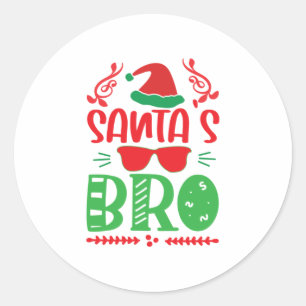 Merry Xmas Santas Brother Runder Aufkleber