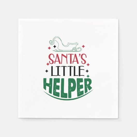 Merry Xmas Santas Little Helper Serviette (Vorderseite)