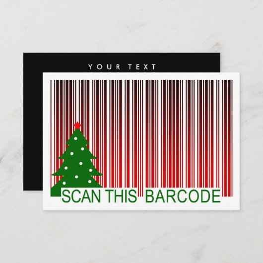 MERRY XMAS : Scannen Sie diesen Strichcode Einladung (Vorne/Hinten)