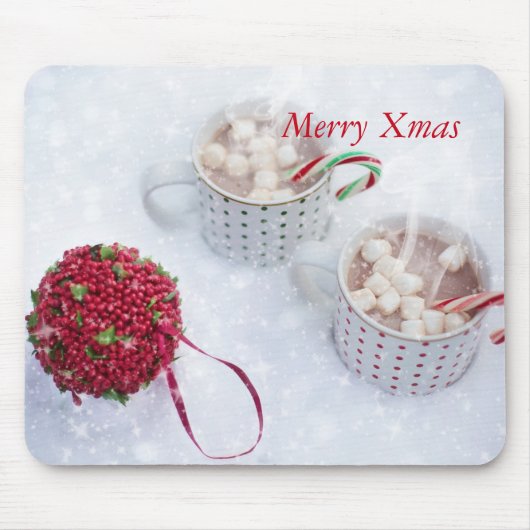Merry Xmas - Schokolade auf dem Schnee Mousepad (Vorne)