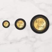 Merry Xmas schwarz und goldfarben hellen Text Konfetti (Vorderseiten)