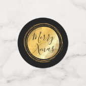 Merry Xmas schwarz und goldfarben hellen Text Konfetti (Klein Vorderseite)