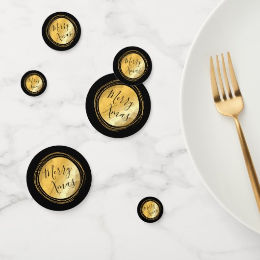 Merry Xmas schwarz und goldfarben hellen Text Konfetti (Gruppe)