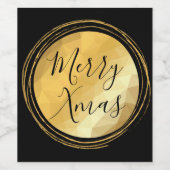 Merry Xmas schwarz und goldfarben strahlenden Luxu Weinetikett (Einzelnes Label)