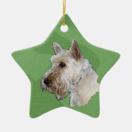 Merry Xmas Scottish Terrier (Wheaten) Keramik Ornament