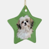 Merry Xmas Shih Tzu Keramikornament (Rechts)