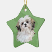 Merry Xmas Shih Tzu Keramikornament (Links)