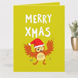 Merry Xmas tanzendes Owl Karte