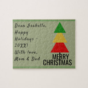 MERRY XMAS TREE TRIANGLE SHAPPE CHRISTMAS STRUMPF PUZZLE
