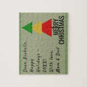 MERRY XMAS TREE TRIANGLE SHAPPE CHRISTMAS STRUMPF PUZZLE (Vertikal)