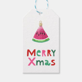 Merry Xmas Tropical Christmas Watermelon Geschenk  Geschenkanhänger