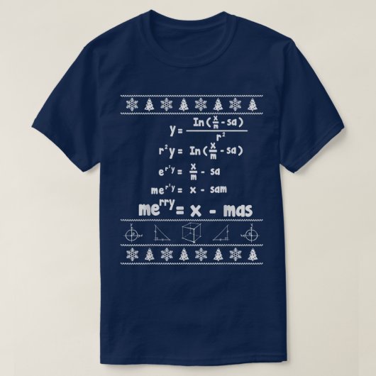 Merry = Xmas Ugly Christmas Math Sweater T-Shirt (Design vorne)
